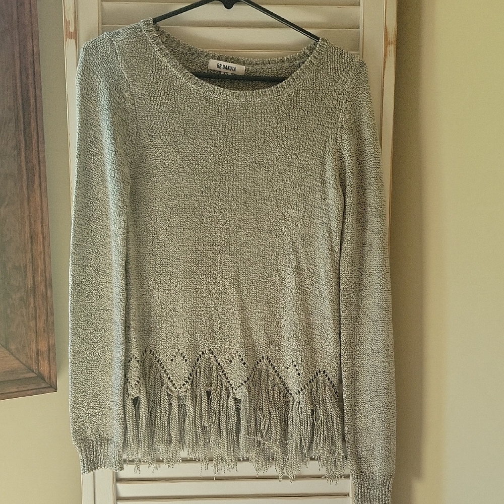 BB Dakota Knit Sweater with Fringe